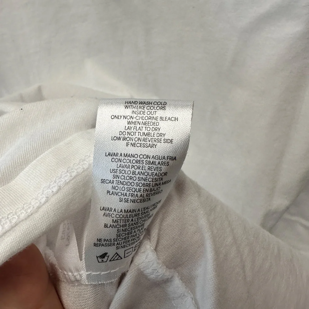 Karl Lagerfeld Paris White T-Shirt Women's Size XL Rhinestone Bling - Picture 9 of 12